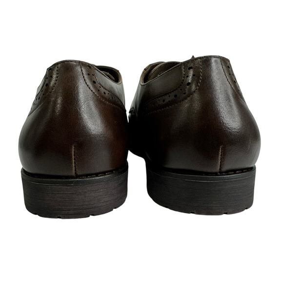 Van Heusen Comfort Wingtip Oxford Cognac Shoes Size 10 M Valiant